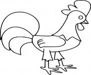 Printable Simple Cartoon Rooster coloring pages