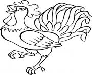 Printable Simple Crowing Rooster coloring pages