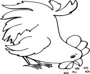 Printable Chicken Eating Food coloring pages