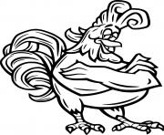 Printable Rooster Crosses Arms over His Chest coloring pages
