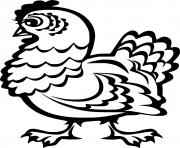 Printable Easy Beautiful Chicken coloring pages