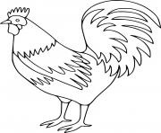 Printable Easy Little Rooster coloring pages