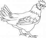 Printable Simple Walking Chicken coloring pages