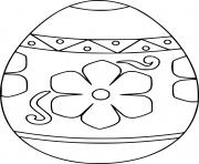 Printable Easter Egg with Flower Pattern coloring pages