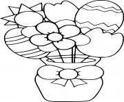 Printable Easter Eggs in a Vase coloring pages