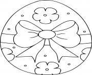Printable Easter Egg with a Bowknot and Four Flowers coloring pages