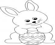 Printable Blank Bunny and an Egg coloring pages