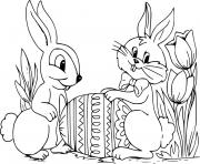 Printable Easter Bunny and a Squirrel coloring pages