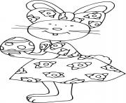 Printable Easter Bunny in a Dress coloring pages