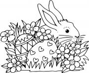 Printable Easter Bunny Hides in the Grass coloring pages