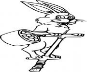 Printable Easter Bunny Playing Flybar coloring pages