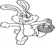 Printable Running Easter Bunny coloring pages
