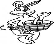 Printable Easter Bunny in a Funny Pants coloring pages
