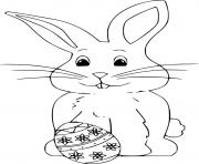 Printable Simple Easter Bunny and an Egg coloring pages