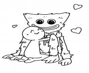 Printable Huggy Wuggy Love coloring pages