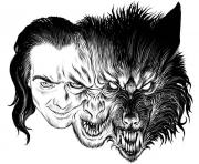 Printable adult transformation loup garou coloring pages