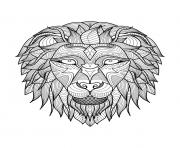 Printable adult lion head 2 coloring pages