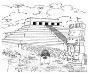 Printable adult temple aztec coloring pages