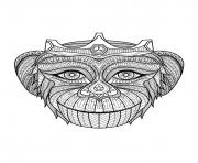 Printable adult monkey head coloring pages