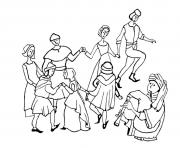 Printable adult middle age danse coloring pages