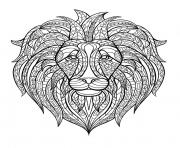 Printable adult lion head coloring pages