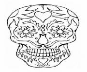 Printable adulte tatoo skull eyes flowers coloring pages