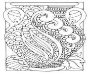 Printable adult art deco vase coloring pages