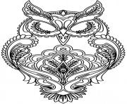 Printable adult difficult owl coloring pages