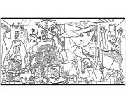 Printable adult picaso guernica coloring pages
