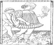 Printable adult engraving anonyme gentilhomme around 1465 coloring pages