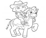 Printable dora horse coloring pages
