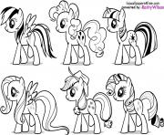 Printable my little pony fluttershy rarity pinkie pie rainbow dash coloring pages