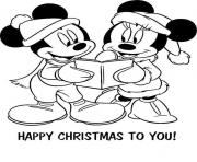 Printable mickey and minnie disney  of christmas15cb coloring pages