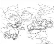 Printable Marshmallow snow-monster run after anna and kristoff coloring pages