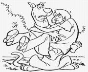Printable shaggy hugging scooby doo e462 coloring pages