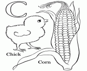 Printable chick and corn s alphabet c0d00 coloring pages