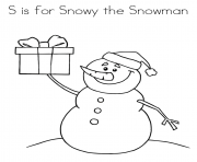 Printable snowy the snowman alphabet 5f2e coloring pages