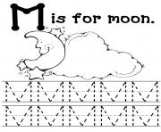 Printable moon free alphabet sf49d coloring pages