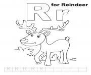 Printable reindeer free alphabet sae3a coloring pages