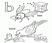 Printable alphabet s bee and bird45ff coloring pages