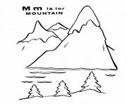Printable mountain free alphabet s776e coloring pages