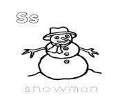Printable alphabet  winter snowman4965 coloring pages