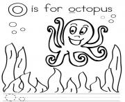Printable o for octopus alphabet s76db coloring pages