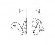 Printable alphabet  turtle free3014 coloring pages