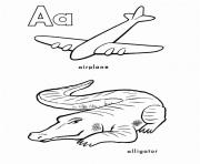 Printable alphabet s printable a is for airplane and alligator16e3 coloring pages