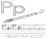 Printable pencil free alphabet se293 coloring pages
