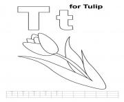 Printable tulip alphabet e14a coloring pages