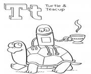 Printable turtle and teacup alphabet 1ec6 coloring pages