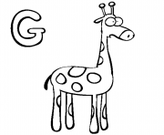 Printable giraffe s alphabet ga864 coloring pages