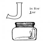 Printable j for jar alphabet 1091 coloring pages